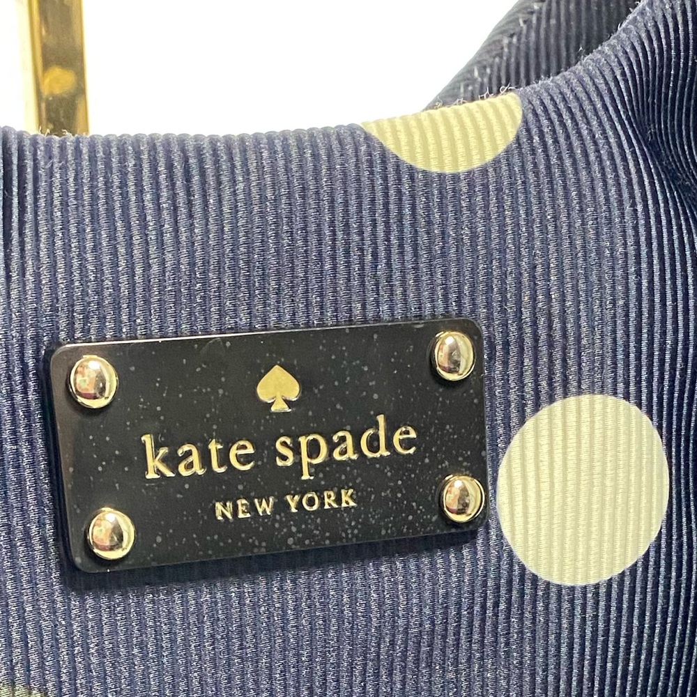 Kate Spade EUC Rare Park Row Karen Hobo Bag Navy Blue with Multicolored Dots - Picture 12 of 16